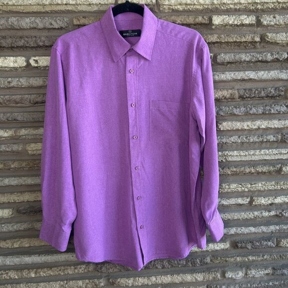 Bugatchi Uomo Men's Vintage Purple Modal Blend Long Sleeve Shirt Size Medium - Picture 8 of 8